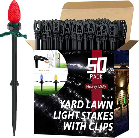 christmas light stakes|Christmas Light Yard Stakes [Set of 100] Outdoor Light Stakes.